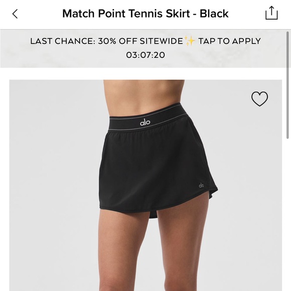 Alo Match Point Skirt - Picture 1 of 1